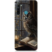 Teknomeg Realme 5i Uyumlu Baykuş ve Kitap  Desenli Silikon Kılıf