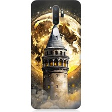 Teknomeg Oppo A5 2020 Uyumlu Galata Kulesi  Desenli Silikon Kılıf