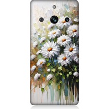Teknomeg Realme 11 Pro Plus Uyumlu Papatya Buketi  Desenli Silikon Kılıf