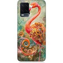 Teknomeg  Oppo A54 Uyumlu Renkli Flamingo  Desenli Silikon Kılıf
