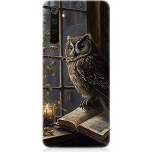 Teknomeg Realme 6 Pro Uyumlu Baykuş ve Kitap  Desenli Silikon Kılıf