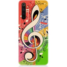 Realme 6 Pro Uyumlu Renkli Nota  Desenli Silikon Kılıf