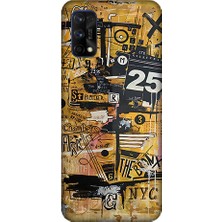 Teknomeg Realme 7 Pro Uyumlu Karma Grafik  Desenli Silikon Kılıf