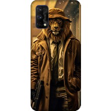 Teknomeg Realme 7 Pro Uyumlu Aslan Dedektif  Desenli Silikon Kılıf