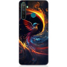 Teknomeg Realme 5 Pro Uyumlu Renkli Kuş  Desenli Silikon Kılıf