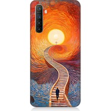 Realme X2 Uyumlu Işıklı Yol  Desenli Silikon Kılıf