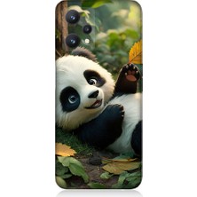 Realme 9 Pro 5g Uyumlu Panda ve Yaprak  Desenli Silikon Kılıf