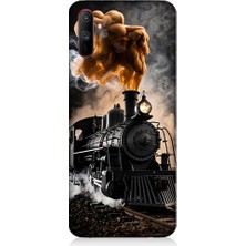 Teknomeg Realme C3 Uyumlu Kara Tren  Desenli Silikon Kılıf