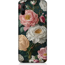 Realme C3 Uyumlu Çiçek Deseni  Desenli Silikon Kılıf