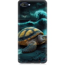Teknomeg Realme C2 Uyumlu Deniz Kaplumbağası  Desenli Silikon Kılıf