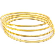 4 Adet 22 Ayar Altın Kaplama Çelik Kadın Ajda Bilezik -  BSET-117