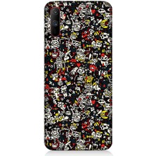 Realme C3 Uyumlu Küçük Figürler  Desenli Silikon Kılıf