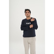 Unisex Pamuklu Içi Polarlı Bisiklet Yaka Sweatshirt