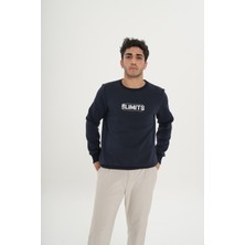 Unisex Pamuklu Içi Polarlı Bisiklet Yaka Sweatshirt