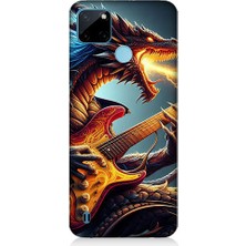 Teknomeg Realme C21Y Uyumlu Gitar Ejderhası  Desenli Silikon Kılıf