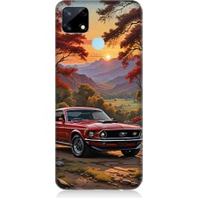 Teknomeg Realme C25 Uyumlu Klasik Araba  Desenli Silikon Kılıf