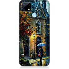 Realme C25 Uyumlu Sonbahar Evi  Desenli Silikon Kılıf