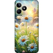 Teknomeg Realme C53 Uyumlu Papatya Tarlası  Desenli Silikon Kılıf