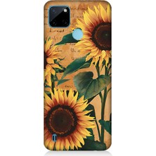 Realme C21Y Uyumlu Ayçiçekleri  Desenli Silikon Kılıf