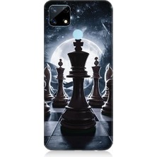 Teknomeg Realme 7i Uyumlu Satranç Tahtası  Desenli Silikon Kılıf