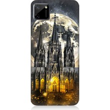 Teknomeg Realme C11 Uyumlu Ay ve Katedral  Desenli Silikon Kılıf