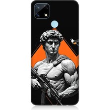 Teknomeg Realme 7i Uyumlu Savaşçı Heykel  Desenli Silikon Kılıf