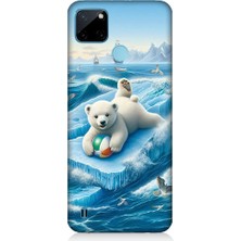 Teknomeg Realme C21Y Uyumlu Buzda Ayı  Desenli Silikon Kılıf