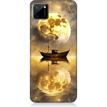 Teknomeg Realme C11 Uyumlu Ay ve Tekne  Desenli Silikon Kılıf