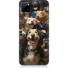 Teknomeg Realme C12 Uyumlu Köpek Ailesi  Desenli Silikon Kılıf