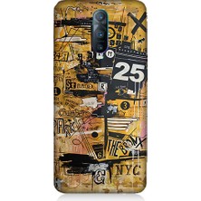 Teknomeg Oppo Rx 17 Pro Uyumlu Karma Grafik  Desenli Silikon Kılıf