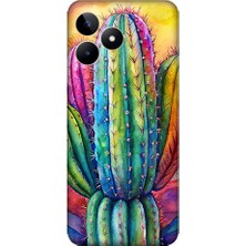 Teknomeg Realme C53 Uyumlu Renkli Kaktüs  Desenli Silikon Kılıf