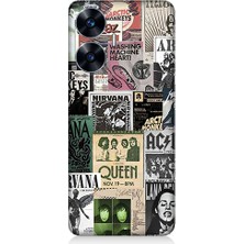 Teknomeg Realme C55 Uyumlu Rock Posterleri  Desenli Silikon Kılıf
