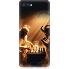 Teknomeg Realme C2 Uyumlu Ay ve Cami  Desenli Silikon Kılıf