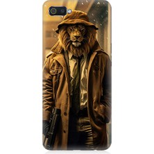 Teknomeg Realme C2 Uyumlu Aslan Dedektif  Desenli Silikon Kılıf