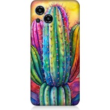 Teknomeg Reeder S23 Pro Max Uyumlu Renkli Kaktüs  Desenli Silikon Kılıf