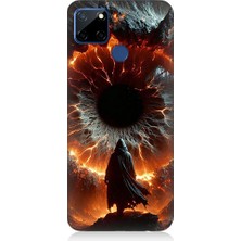 Teknomeg Realme C12 Uyumlu Ateş Çemberi  Desenli Silikon Kılıf