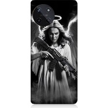 Teknomeg Realme 11 4g Uyumlu Silahlı Melek  Desenli Silikon Kılıf