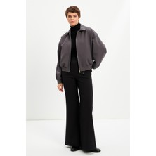 Stella Pulvis Füme Bomber Astarlı Fermuarlı Ceket