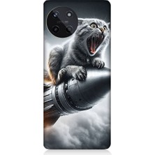 Teknomeg Realme 11 4g Uyumlu Roket Kedisi  Desenli Silikon Kılıf