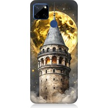 Teknomeg Realme C12 Uyumlu Galata Kulesi  Desenli Silikon Kılıf