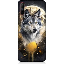 Teknomeg Realme C3 Uyumlu Ay ve Kurt  Desenli Silikon Kılıf