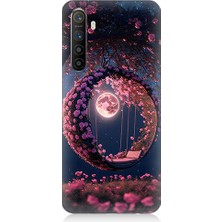 Teknomeg Realme Xt Uyumlu Ay ve Kalp  Desenli Silikon Kılıf
