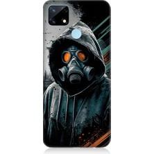 Teknomeg Realme C25 Uyumlu Gaz Maskesi  Desenli Silikon Kılıf