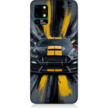 Teknomeg Reeder S19 Max Uyumlu Sarı Spor Araba  Desenli Silikon Kılıf