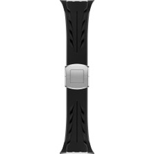 AktarMobile Apple Watch 10 / 11 46 mm Uyumlu Çelik Tokalı Premium Silikon Kordon Spor Kayış Soft Tpu