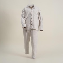 Ecocotton Alinda Erkek Pijama Takımı  Organik Pamuk Müslin Haki