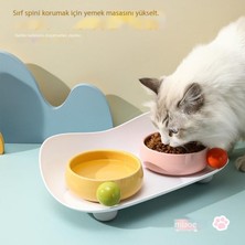 Kutulu Jöle Fasulye Seramik Çift Kase Kedi Kase Yaratıcı Büyük Çaplı Kase Köpek Kasesi (Yurt Dışından)