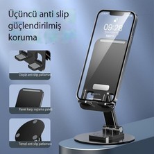 Leca Dönen Teleskopik Katlanır Disk Metal Ağırlıklı Masaüstü Cep Telefonu Tablet Tembel Standı (Yurt Dışından)