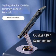 Leca Dönen Tamamen Metal Cep Telefonu Tutucusu Çok Fonksiyonlu Tablet Tutucusu (Yurt Dışından)