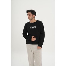 Unisex Pamuklu Içi Polarlı Bisiklet Yaka Sweatshirt